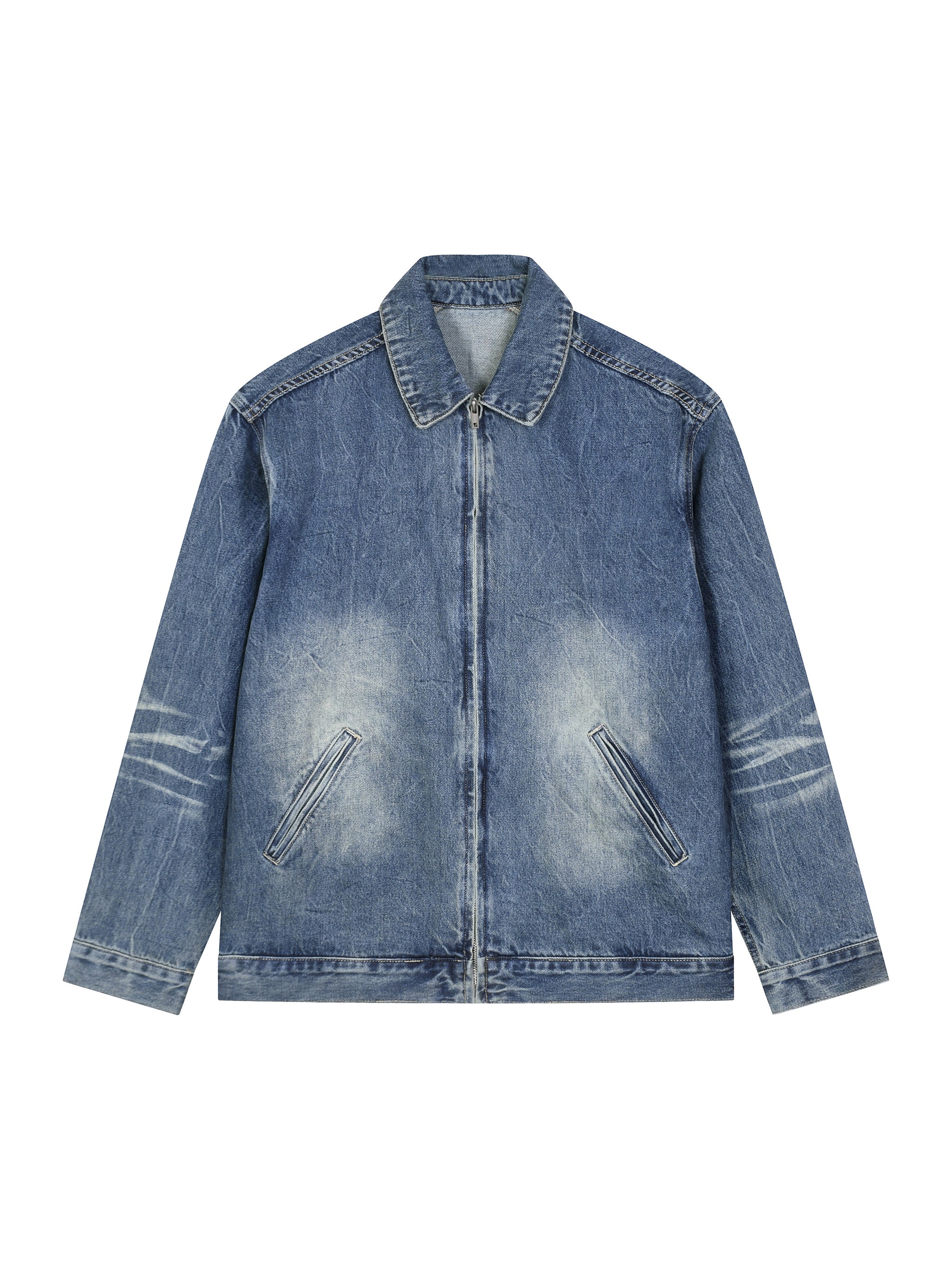 Vintage Wash Zip Up Denim Jacket – theCaladan