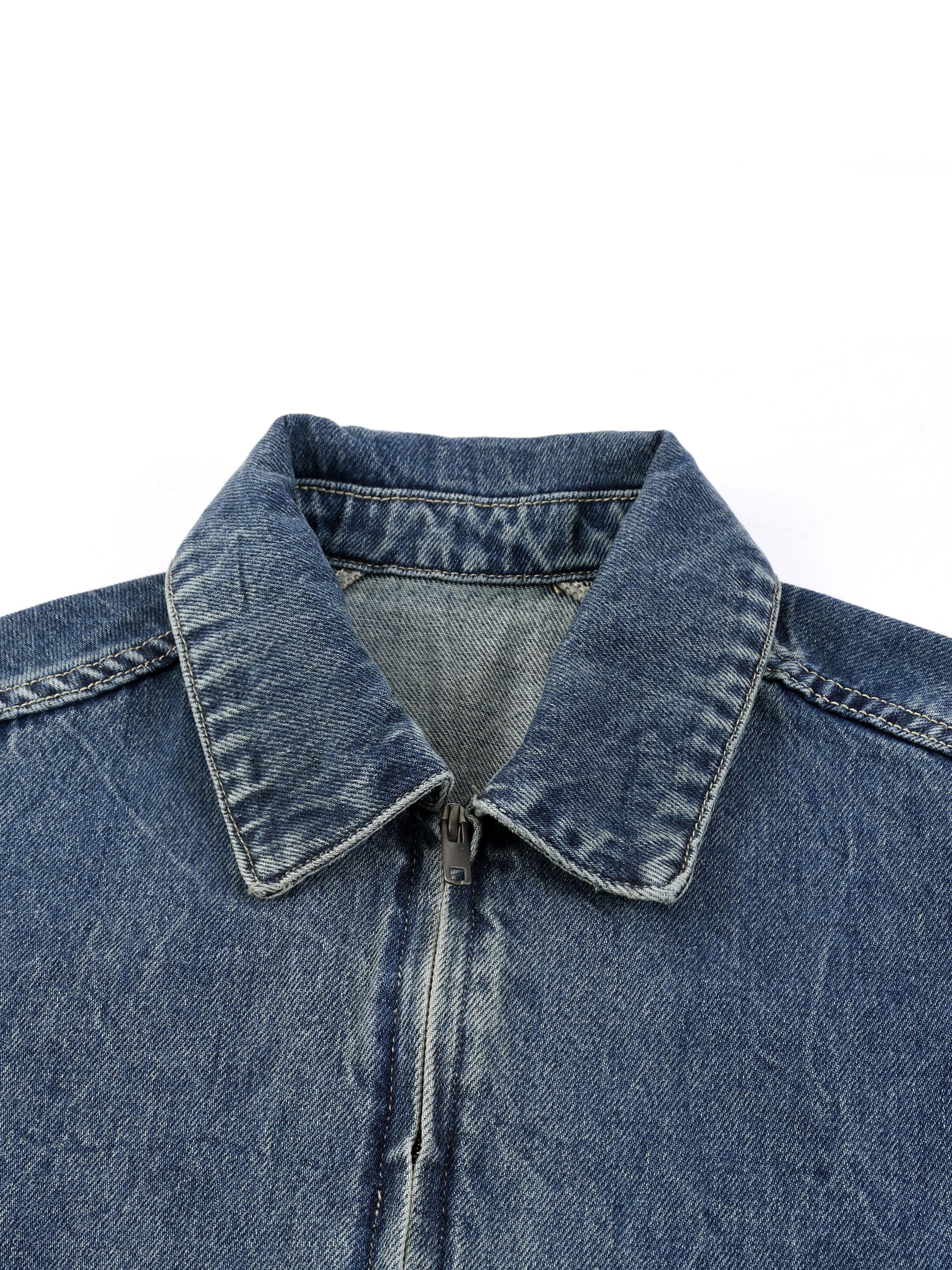 Vintage Wash Zip Up Denim Jacket – theCaladan